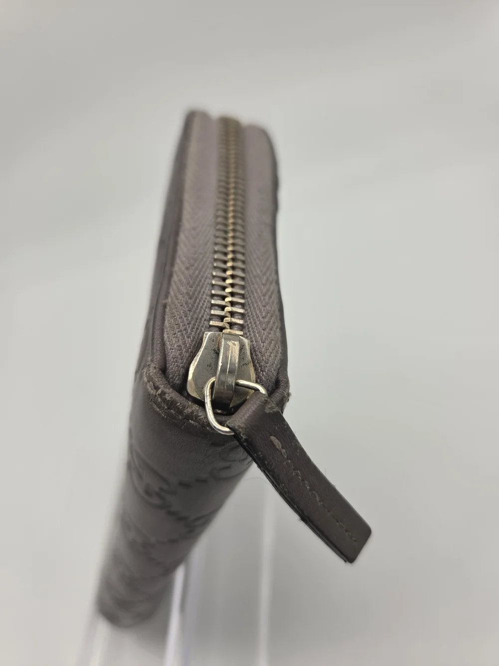 Authentic Gucci Guccissima Purple Gray Mayfair Bow Long Wallet